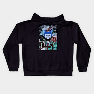 Enigmatic FemaleMask NFT with AnimalEye Color and GreenSkin Color Kids Hoodie